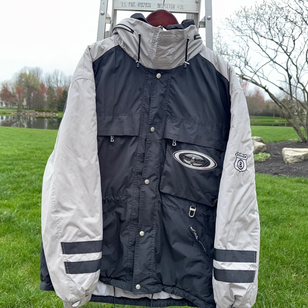 Vintage Bogner XL 44 Mens Black Gray Eagle Ski Coat